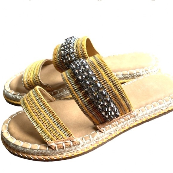 Crown‎ Vintage sandals Miyan espadrilles slip on rhinestone embellished 8.5 - Picture 3 of 8